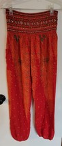 Womens S Vibrant Multicolor Print High Elastic Waist Harem Pants - $18.81