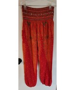 Womens S Vibrant Multicolor Print High Elastic Waist Harem Pants - £14.80 GBP