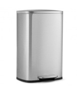 13.2 Gallon Stainless Steel Trash Garbage Can with Bucket - Color: Silver - $167.81 CAD