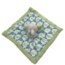 Carter&#39;s Lovey Elephant Security Blanket Blue Green Soother Hugging Plush - £11.76 GBP