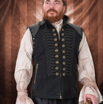 Men’s Steampunk Renaissance Double Breast Vintage Capetian Vest   - £63.94 GBP