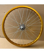 Classic 20&quot; BMX Bike Wheelset GOLD Front and Rear Freewheel 16T Sealed B... - £106.45 GBP