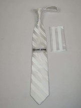 Men&#39;s Stacy Adams Tie and Hankie Set Woven Design #St34 White - £11.26 GBP