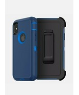 For Apple iPhone Xs MAX Case Cover Shockproof 3 Layer with Belt Clip - Blue - $9.22 CAD