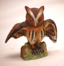 Mini Bisque Owl Single Salt or Pepper Shaker Bird Figurine - £7.88 GBP