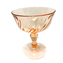 Vintage Rosaline Pink Swirl Stem Desert Bowl Replacement 4 .5 Inches Tall - £8.53 GBP