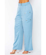 Satin Cargo Pocket Wide Leg Pants - $33.00