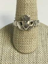 PRETTY STERLING SILVER .925 CLADDAGH RING  - SIZE 6.75 - $9.99