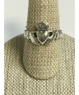 PRETTY STERLING SILVER .925 CLADDAGH RING  - SIZE 6.75 - £8.01 GBP