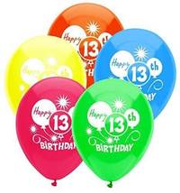 PartyMate - 12&quot; 13th Birthday Latex Balloons (8ct) - $2.49