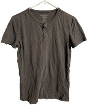 American Eagle Outfitters Mens Size S Henley Seriously Soft Short Sleeved Brown - £6.34 GBP