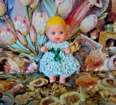 Hand Crochet Dress For Barbie Baby Krissy Or Same Size Dolls #126 - $12.00