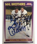 Gino &amp; Paul Cavallini Autographed 1991 Score NHL Brothers Hockey Card - €13,12 EUR