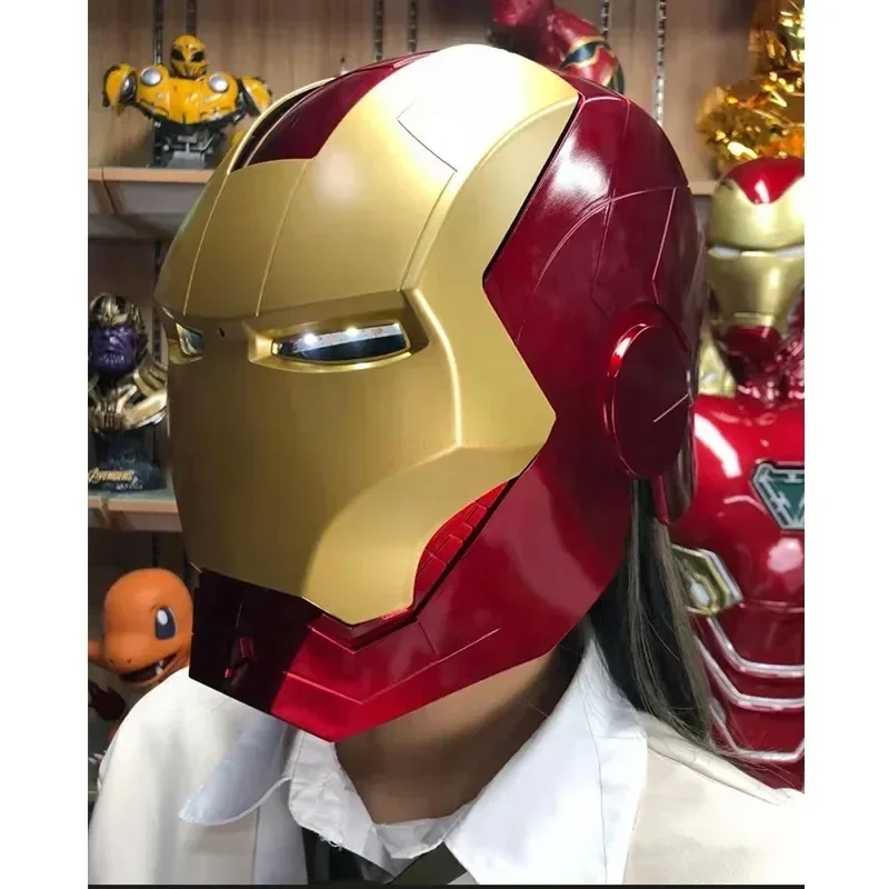 Vel avengers iron man helmet cosplay 1 1 light led ironman mask pvc anime action figure thumb200