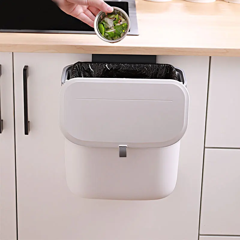 House Home Wall Mounted Hanging Trash Bin For Kitchens Cabinet Door With Lid Kit - £23.98 GBP