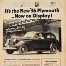 1936 Plymouth Advertisement Automobilia Steel Safety Body Car Antique E90F1 - $459.01 MXN