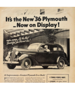 1936 Plymouth Advertisement Automobilia Steel Safety Body Car Antique E90F1 - $458.48 MXN