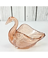 Vintage Lenox Imperial Glass- Pink Glass Swan- Candle Holder/ Trinket Di... - €13,64 EUR