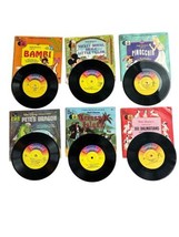 6 Disneyland Record & Book Set 33 Record VTG 1960s Bambi Mickey Pinocchio Dragon - $49.45