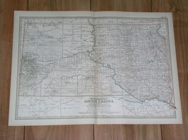 1897 Antique Dated Map Of South Dakota - £19.37 GBP