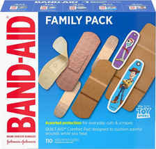 Adhesive Bandage Family Variety Pack in Assorted Sizes Featuring Water Block &amp; S - £14.08 GBP