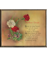 Dear Mother Sign Framed Watercolor Hand-Painted Plaque VTG Love Mom's Day XLT - $9.95