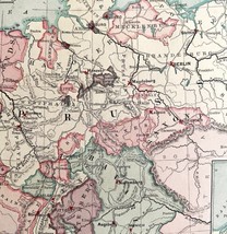 1879 Map German Empire Netherlands Belgium Victorian Geography 1st Ed DWAA9 - $39.99