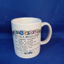 Vintage 1994 MAM - Ode To A Secretary - With Floral Pattern - Coffee Mug - £11.22 GBP