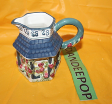 Vintage Cracker Barrel Small Ceramic Pitcher Pourer Floral Pattern - £27.68 GBP