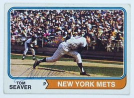 Tom Seaver Signed 1974 Topps Baseball Trading Card #80 New York Mets HOF JSA COA - £126.60 GBP