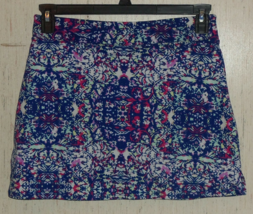 New Womens Tranquility Navy Blue W/ Kaleidoscope Print Pull On Knit Skort Size S - £20.14 GBP