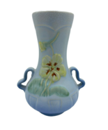 Vtg WELLER Double Handled PANELLA Pattern Vase Light Blue to Blue Ombre ... - $29.68