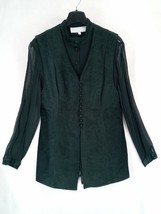 Vintage Dorothy Schoelen Platinum Women&#39;s Top Size M Green 2 PCS Vest &amp; Shirt - £11.24 GBP