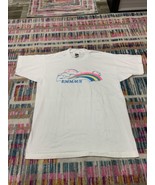 Vintage Fruit of the Loom Single Stitch T Shirt Neon Colors EMMAUS DE CO... - $11.80