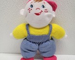 Terrycloth Boy Baby Doll Freckles Plush Rattle Yellow Pink Hat Blue Over... - $49.40