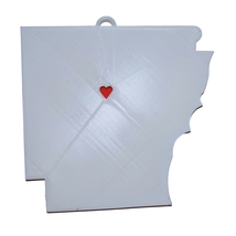 Arkansas State Little Rock Heart Ornament Christmas Decor USA PR244-AR - $4.99