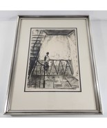 Joseph Floch Stairway Signed Lithograph 1965 Numbered 207/250 Black &amp; Wh... - £113.38 GBP