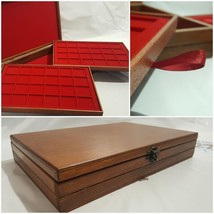 Boxset Superior Chestnut and Red with 2 Trays in Wood for Coins Coins&amp;more - $93.69+