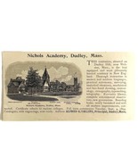 Nichols Academy Dudley Massachusetts 1894 Advertisement Victorian 2 ADBN1kk - $27.56 CAD