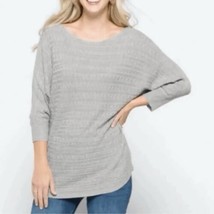 Market &amp; Spruce Reviera Gray Cashmere Silk Blend Dolman Sweater Top Size... - £13.58 GBP