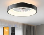 Akt Lighting 20&quot; Contemporary Flush Mount Ceiling Fans With Lights, 3 Color - $116.95