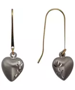 Two Tone Heart Dangle Earrings - $303.25