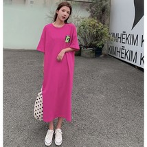 NYFS 2022 Summer New Korea Woman Dress Vestidos Robe Elbise Loose Cotton Slit Po - £86.26 GBP