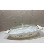 Pyrex Large Oval Golden Honeysuckle 2.5 qt Baking Casserole Dish W/Lid  ... - $21.95