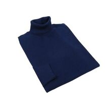 Men PRINCELY Italian Wool Blend Turtle Neck Pullover Slim 84001-80 Navy 102 image 2
