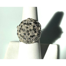 LARGE 925 STERLING SILVER MARCASITES DOME RING SIZE 7.5 SKY - $1,087.21 MXN