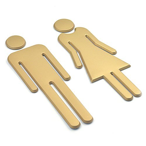 Bluemoona 1 Pair - Restroom Sign Bathroom Sign Modern Acrylic Adhesive Backed Me