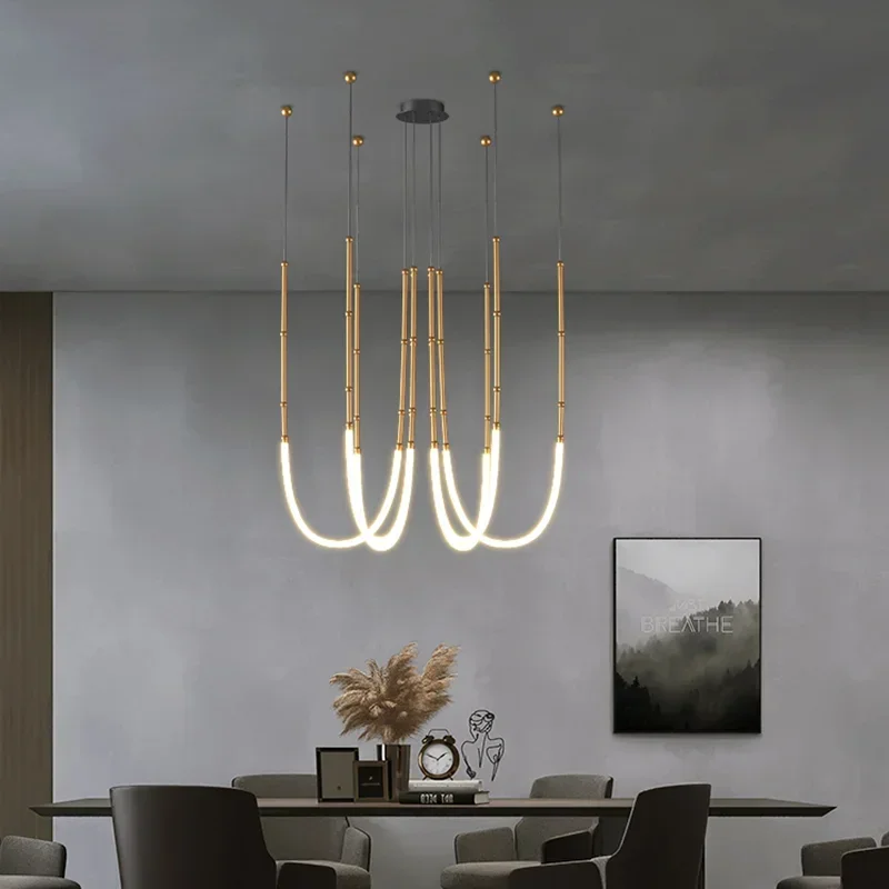 Nordic Modern  Art Line Led Pendant Lights Hanging Lamp For Dinning Room... - $164.07+