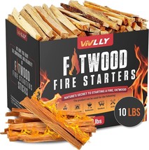 Vivlly 10lb Fatwood Fire Starter Pack – Starter Wood for Fireplace – Sma... - £39.41 GBP