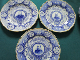 Flow Blue Antique Plates Coalport c1890s General Dewey, Sampson Schley Pick 1 - £160.36 GBP